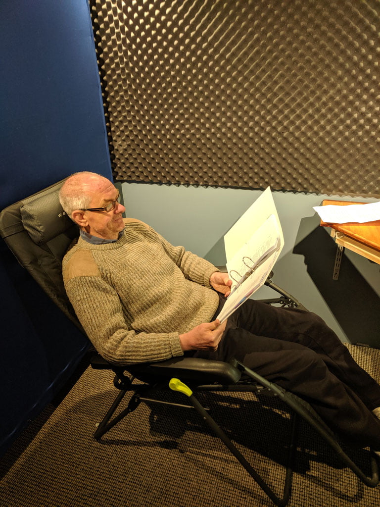 Yuan Jur in the recording studio for the audio for Citadel 7 books