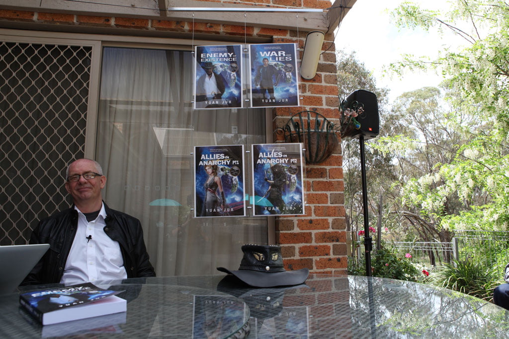 Author Yuan Jur and the books covers